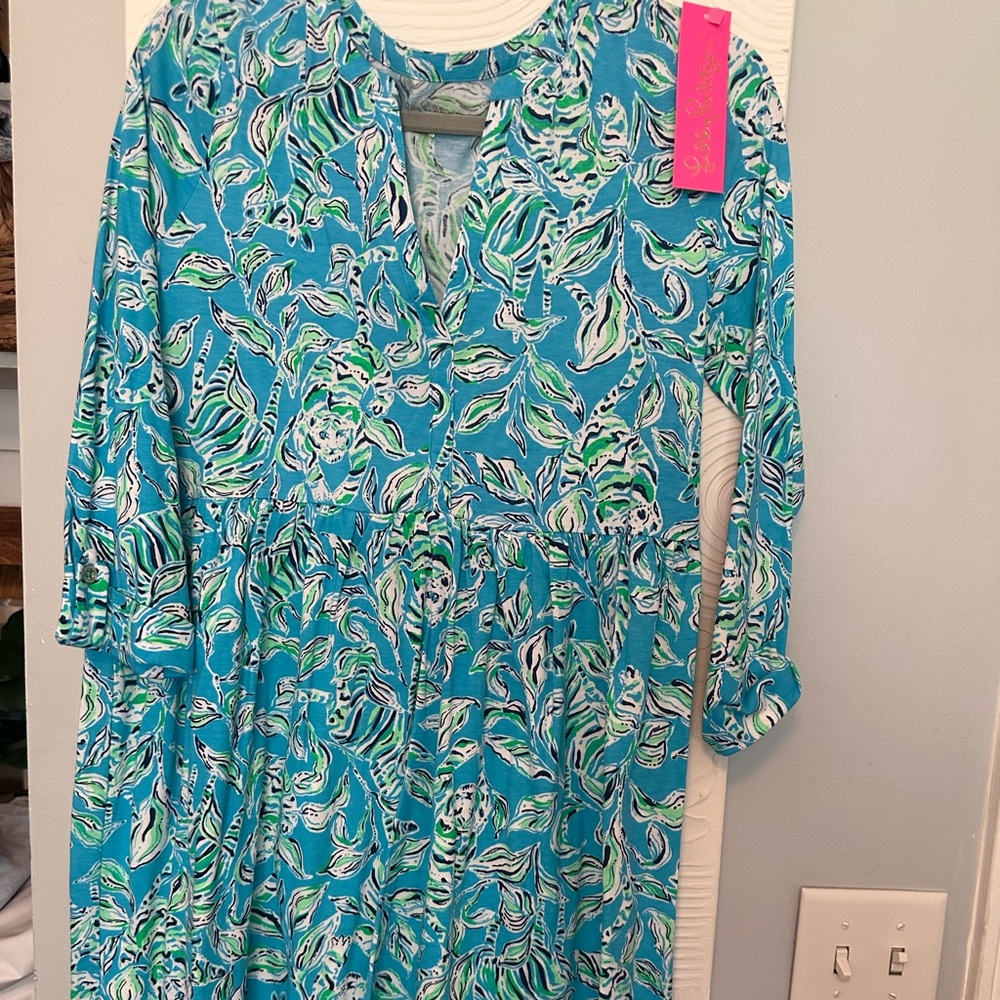 Lilly Pulitzer Blue and Green Swirl Dress